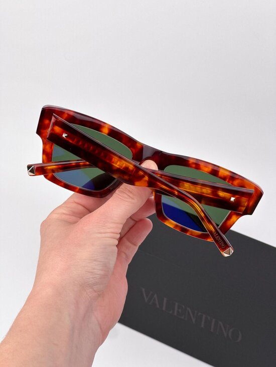 Valentino XXII VLS-106 X Square Sunglasses – Havana / Green (Unisex) main image 9